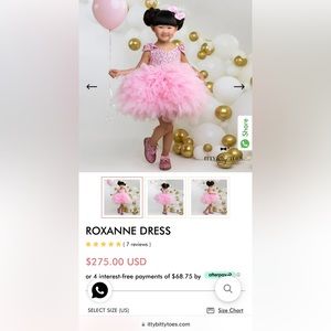 Itty bitty toes Roxanne dress with bow